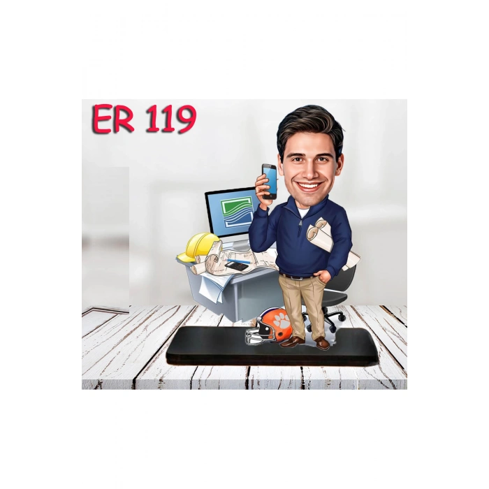 Kişiye Özel Ahşap Biblo - Masa Başı Karikatür Biblo - Erkek Biblo 29