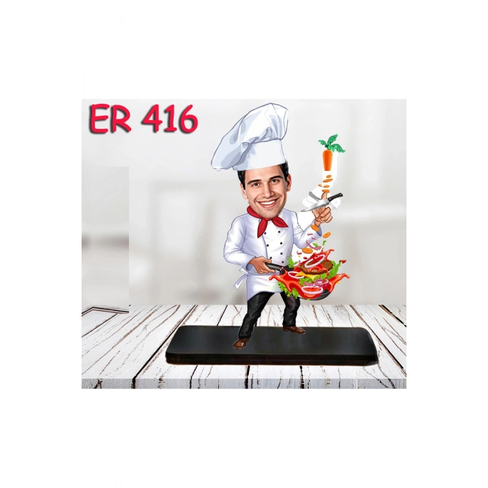 Kişiye Özel Ahşap Biblo - Erkek Meslek Karikatür Biblo 56