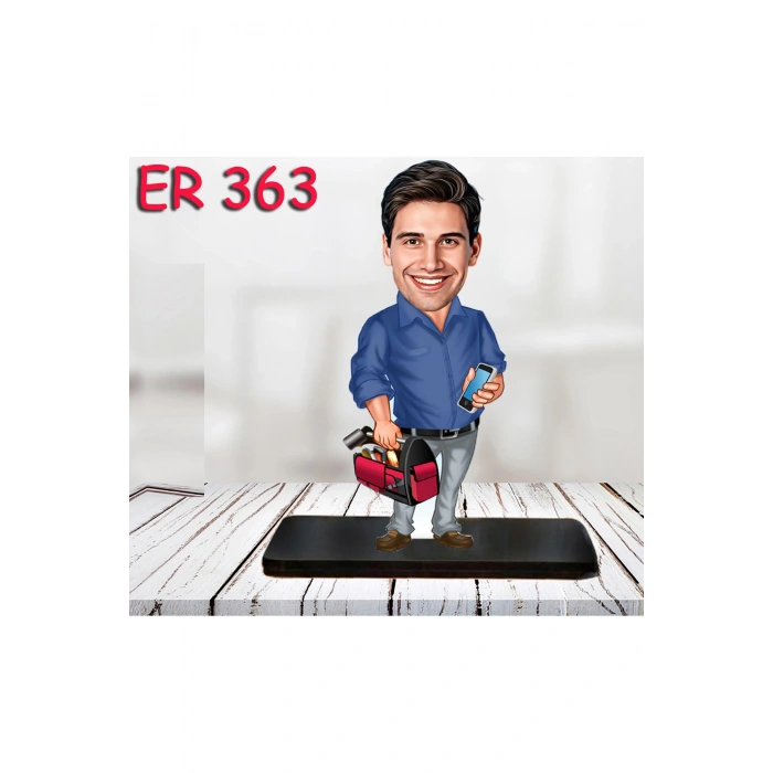 Kişiye Özel Ahşap Biblo - Erkek Meslek Karikatür Biblo 3