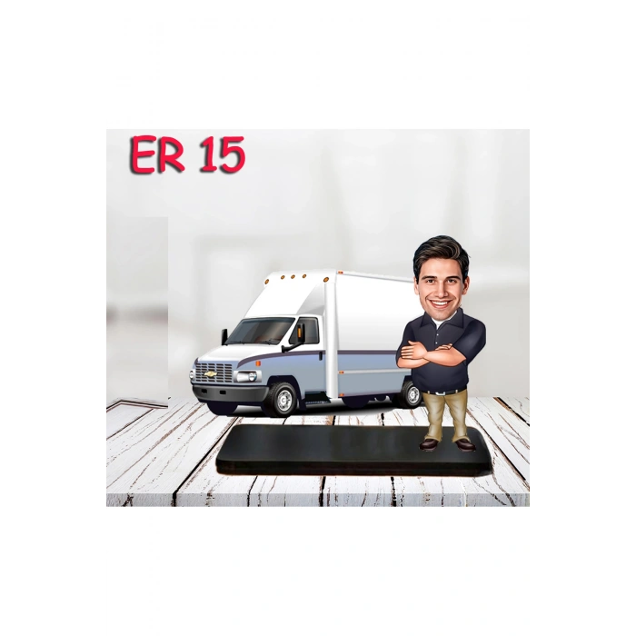 Kişiye Özel Ahşap Biblo - Araç Kullanan Erkek Karikatür Biblo 15