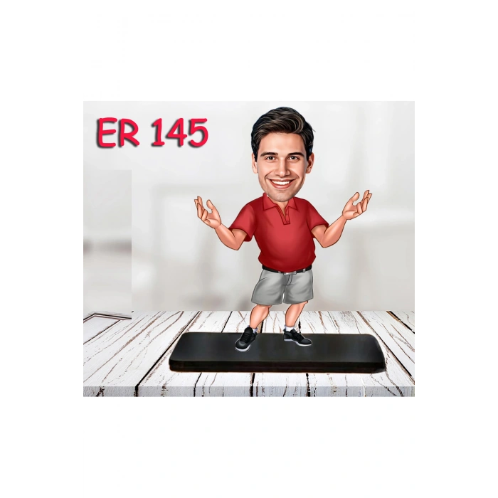 Kişiye Özel Ahşap Biblo - Erkek Karikatür Biblo - Erkek Biblo 10