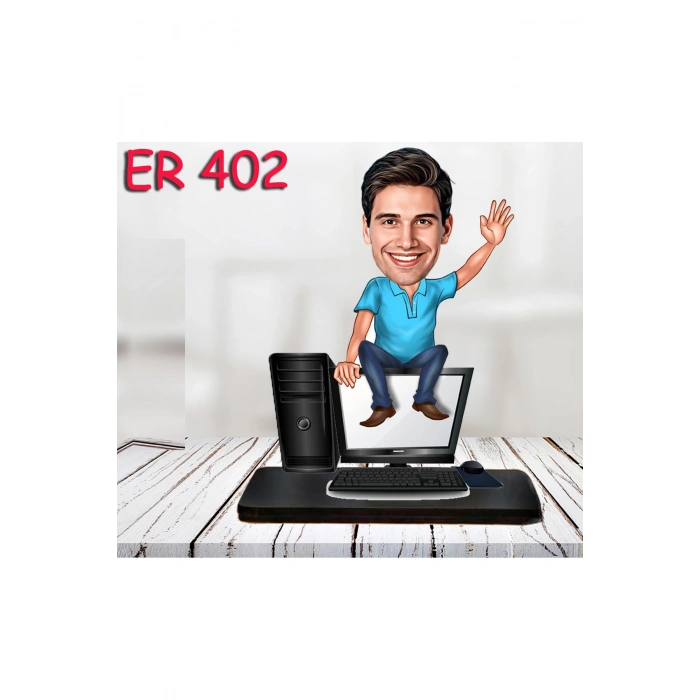 Kişiye Özel Ahşap Biblo - Erkek Meslek Karikatür Biblo 42