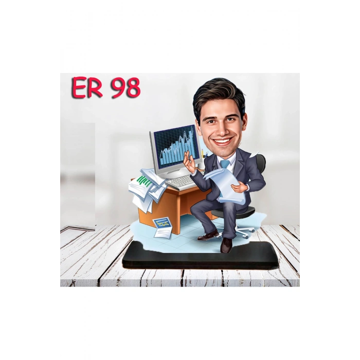 Kişiye Özel Ahşap Biblo - Masa Başı Karikatür Biblo - Erkek Biblo 8