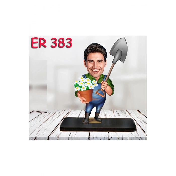 Kişiye Özel Ahşap Biblo - Erkek Meslek Karikatür Biblo 23