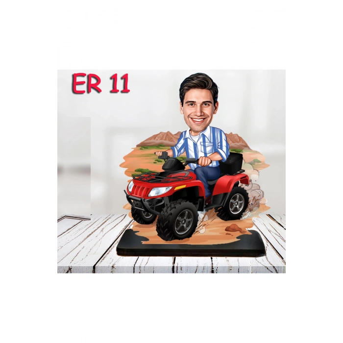 Kişiye Özel Ahşap Biblo - Araç Kullanan Erkek Karikatür Biblo 11