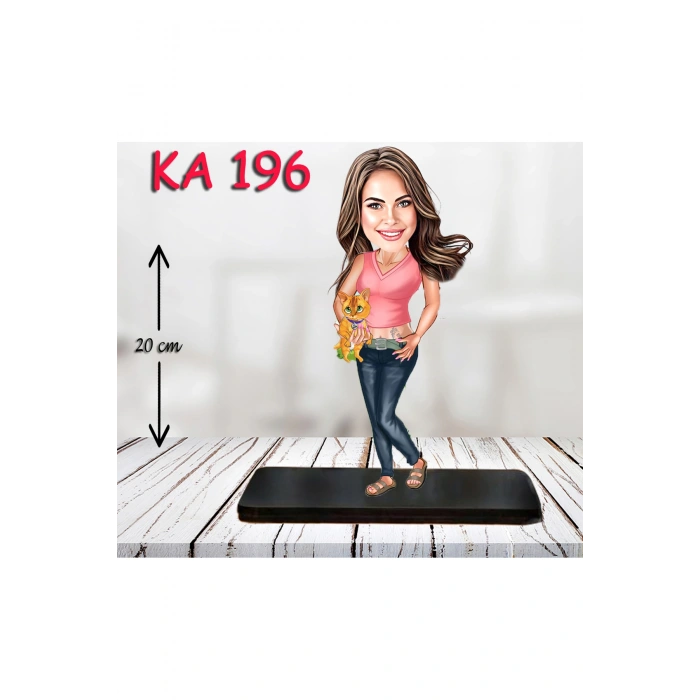 Kişiye Özel Ahşap Biblo - Kadın Karikatür Biblo - Kadın Biblo 43