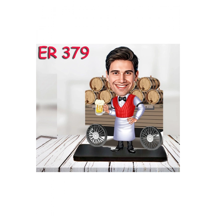 Kişiye Özel Ahşap Biblo - Erkek Meslek Karikatür Biblo 19