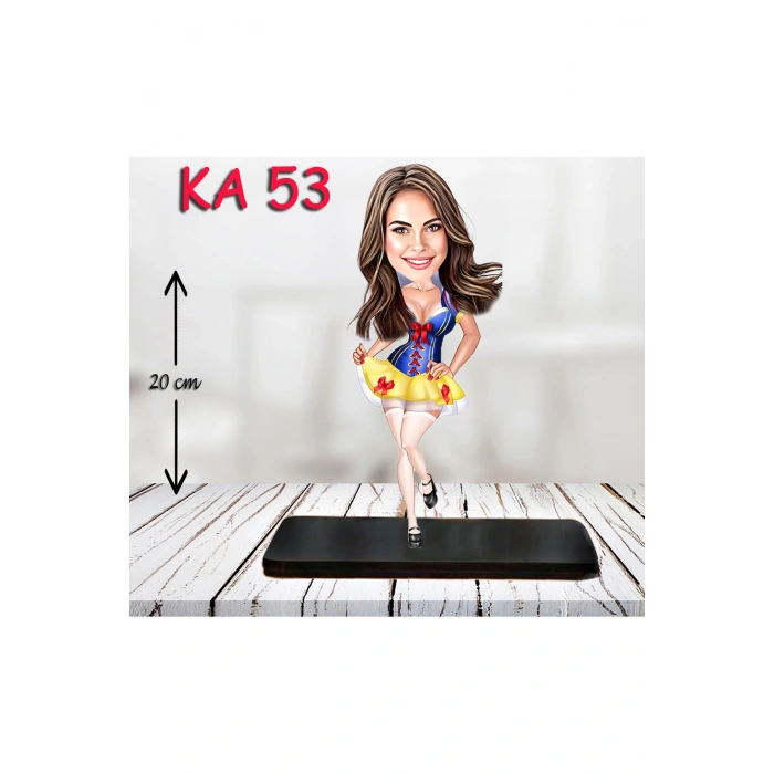 Kişiye Özel Ahşap Biblo - Kahraman Kadın Karikatür Biblo 7