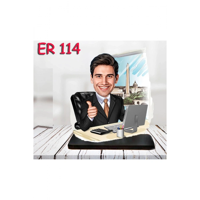 Kişiye Özel Ahşap Biblo - Masa Başı Karikatür Biblo - Erkek Biblo 24