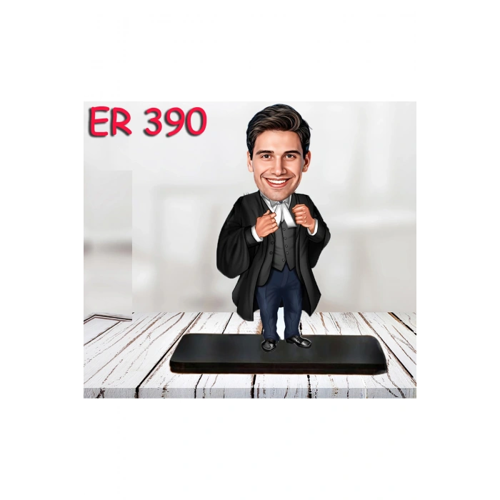 Kişiye Özel Ahşap Biblo - Erkek Meslek Karikatür Biblo 30