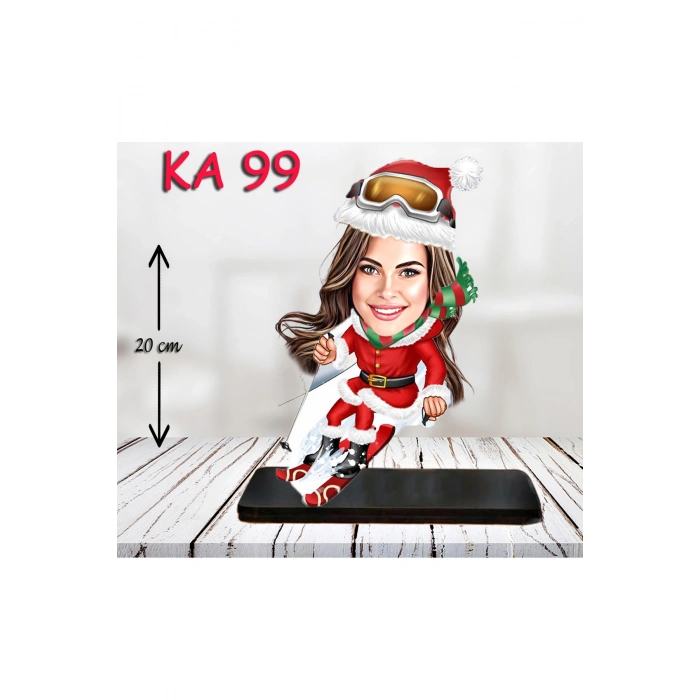 Kişiye Özel Ahşap Biblo - Araç Kullanan Kadın Karikatür Biblo