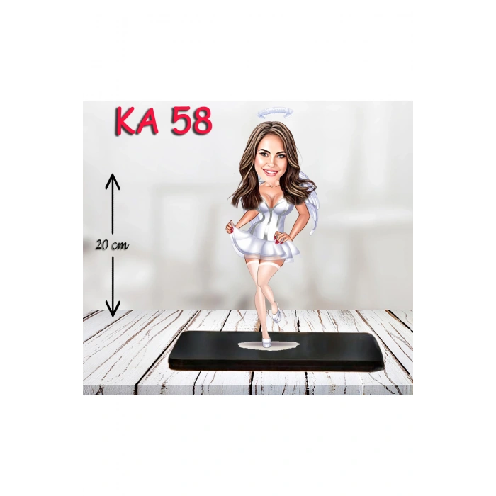 Kişiye Özel Ahşap Biblo - Sağlıkçı Kadın Karikatür Biblo - Doktor Biblo