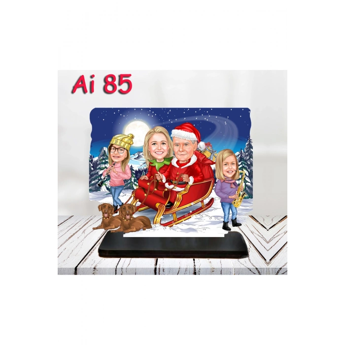 Kişiye Özel Ahşap Biblo - Aile Karikatür Biblo - 4 Kişilik Aile Biblo 38