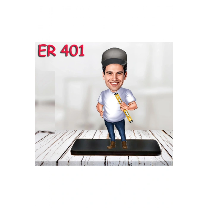 Kişiye Özel Ahşap Biblo - Erkek Meslek Karikatür Biblo 41