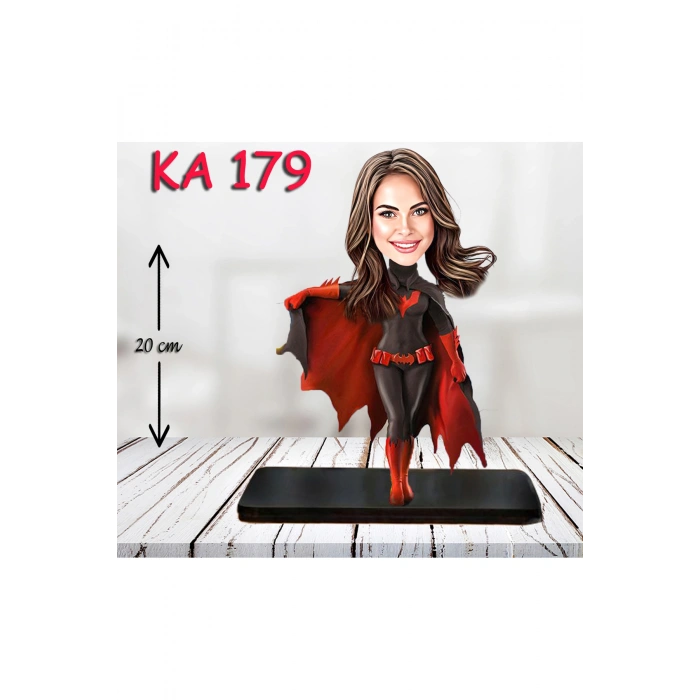 Kişiye Özel Ahşap Biblo - Kahraman Kadın Karikatür Biblo 14