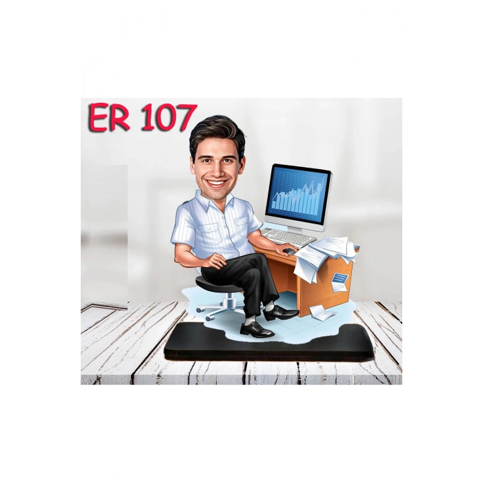 Kişiye Özel Ahşap Biblo - Masa Başı Karikatür Biblo - Erkek Biblo 17