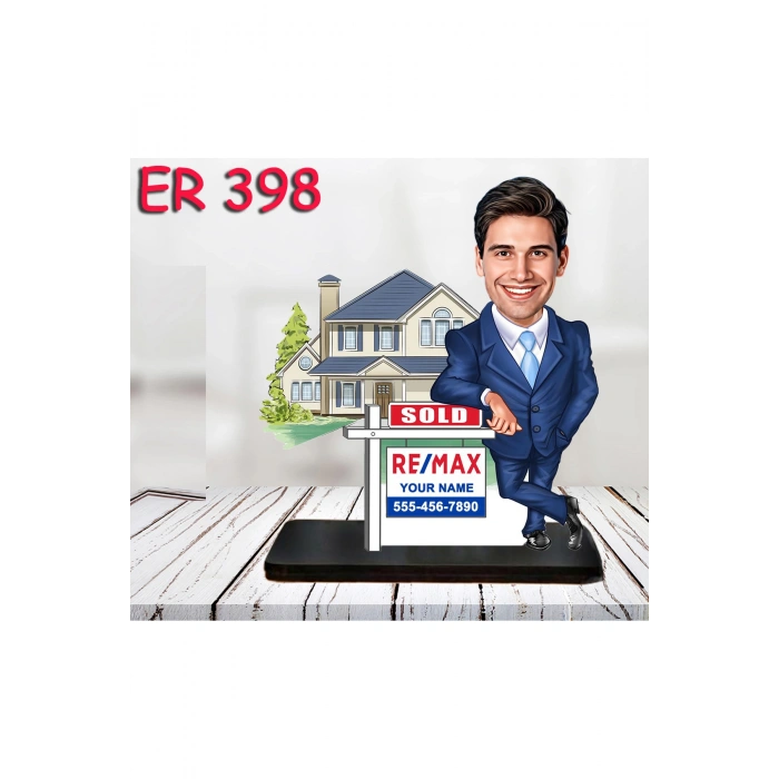 Kişiye Özel Ahşap Biblo - Erkek Meslek Karikatür Biblo 38