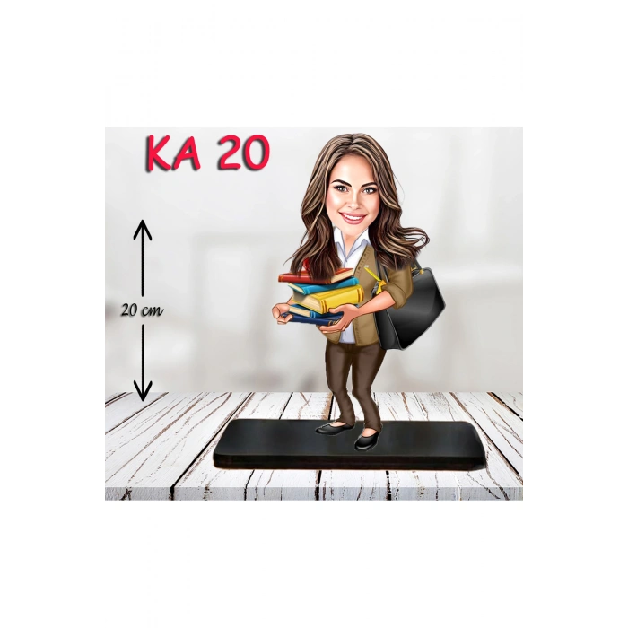 Kişiye Özel Ahşap Biblo - Kadın Karikatür Biblo - Kadın Biblo 7