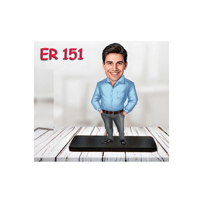 Kişiye Özel Ahşap Biblo - Erkek Karikatür Biblo - Erkek Biblo 16