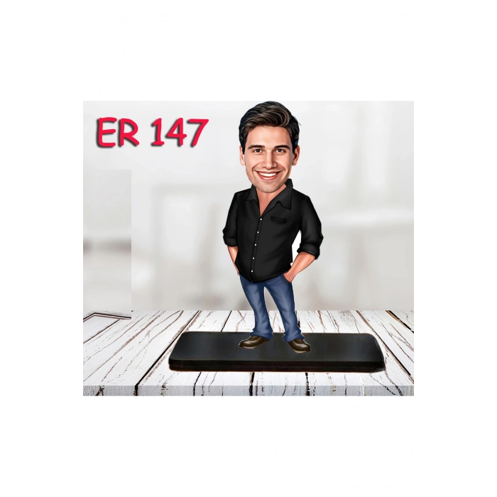 Kişiye Özel Ahşap Biblo - Erkek Karikatür Biblo - Erkek Biblo 12