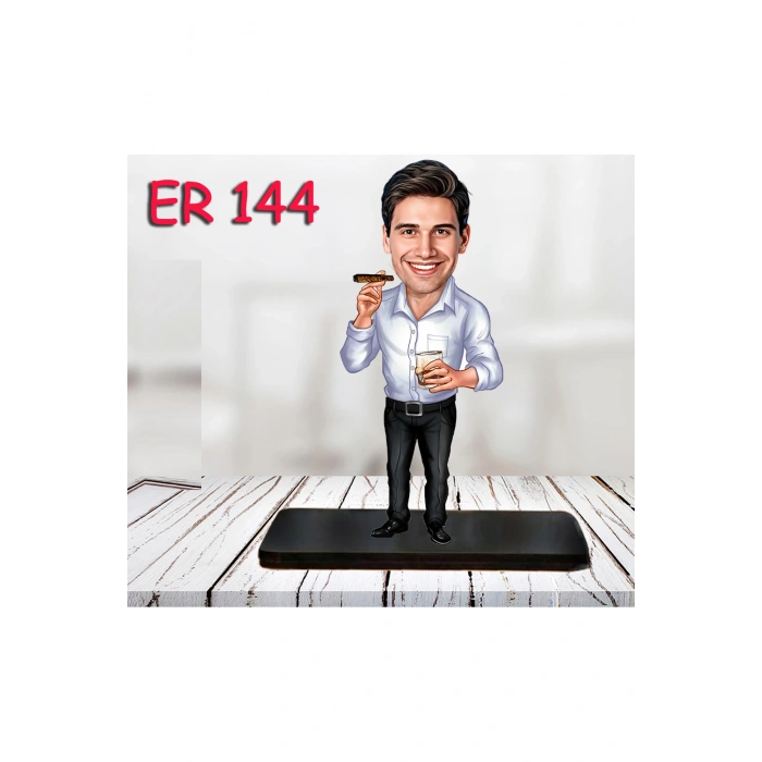 Kişiye Özel Ahşap Biblo - Erkek Karikatür Biblo - Erkek Biblo 9