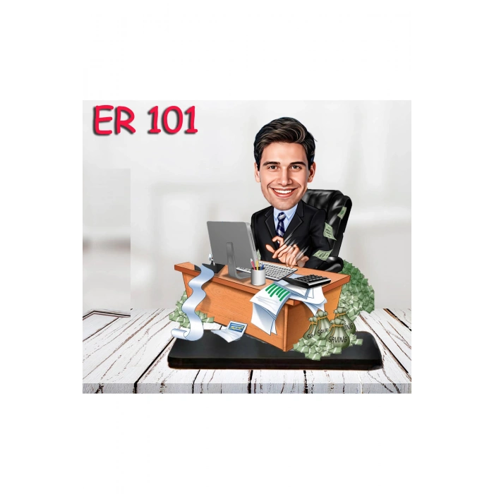 Kişiye Özel Ahşap Biblo - Masa Başı Karikatür Biblo - Erkek Biblo 11