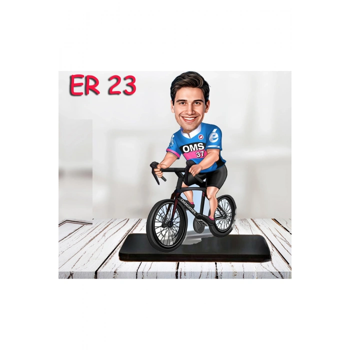 Kişiye Özel Ahşap Biblo - Motor Kullanan Erkek Karikatür Biblo 8