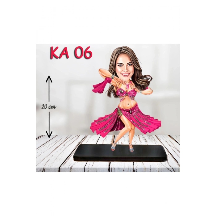 Kişiye Özel Ahşap Biblo - Süslü Kadın Karikatür Biblo 2