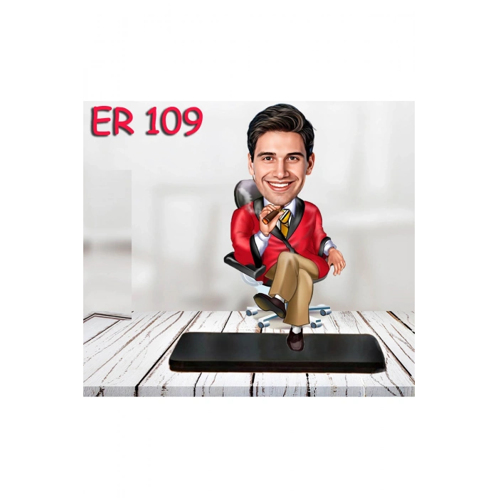 Kişiye Özel Ahşap Biblo - Masa Başı Karikatür Biblo - Erkek Biblo 19