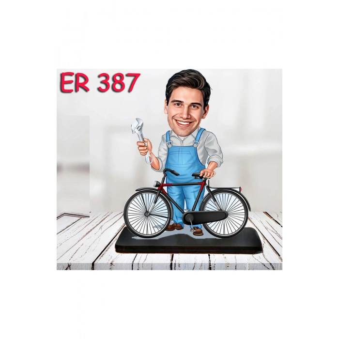 Kişiye Özel Ahşap Biblo - Erkek Meslek Karikatür Biblo 27