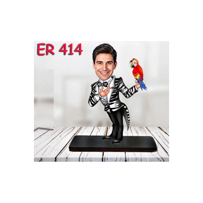 Kişiye Özel Ahşap Biblo - Erkek Meslek Karikatür Biblo 54