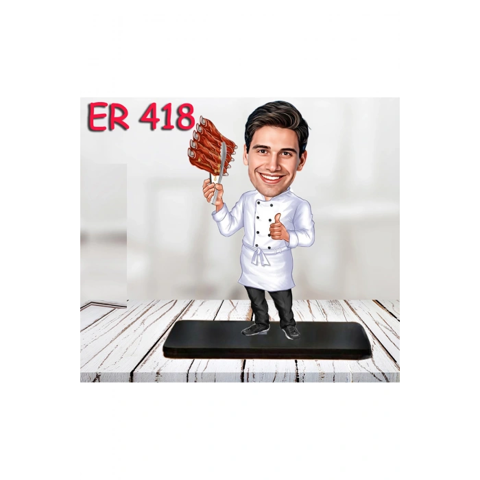 Kişiye Özel Ahşap Biblo - Erkek Meslek Karikatür Biblo 58