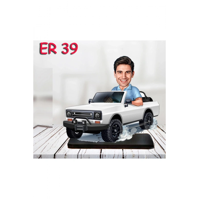 Kişiye Özel Ahşap Biblo - Araba Kullanan Erkek Karikatür Biblo 6