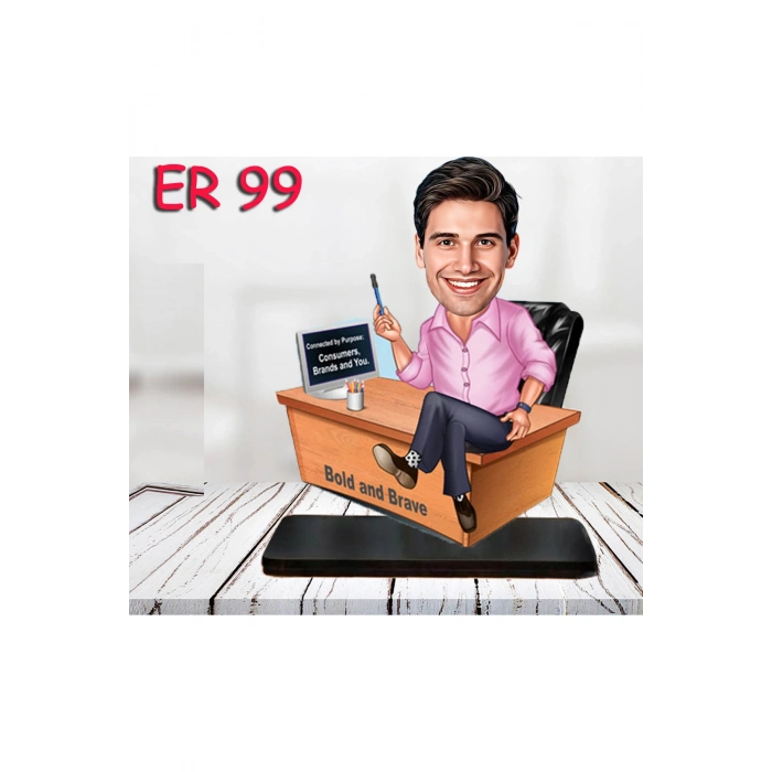 Kişiye Özel Ahşap Biblo - Masa Başı Karikatür Biblo - Erkek Biblo 9