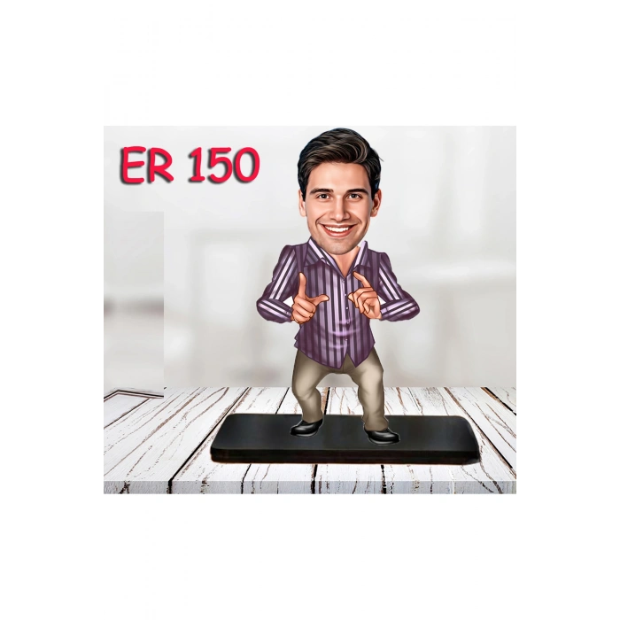 Kişiye Özel Ahşap Biblo - Erkek Karikatür Biblo - Erkek Biblo 15