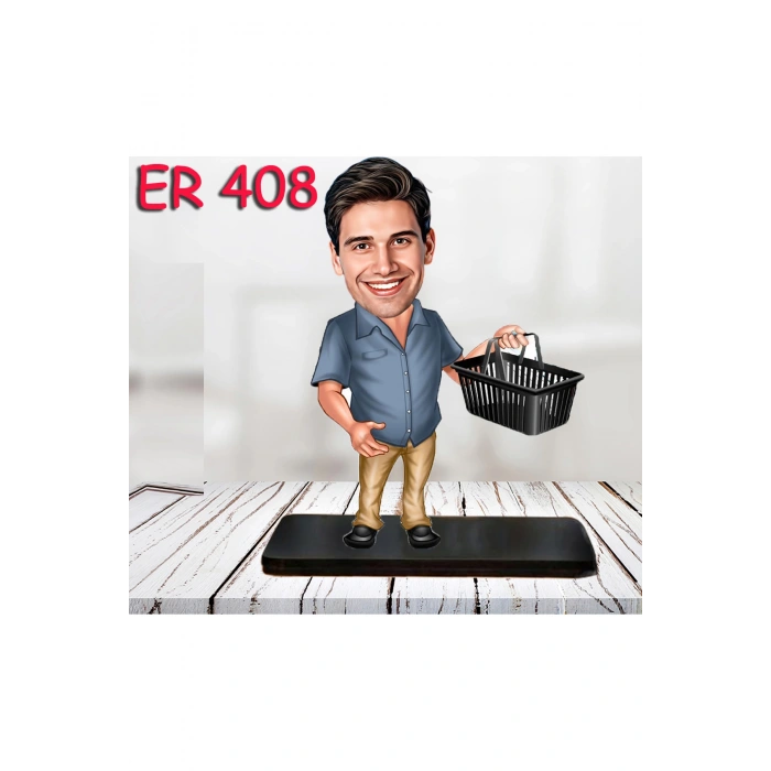 Kişiye Özel Ahşap Biblo - Erkek Meslek Karikatür Biblo 48