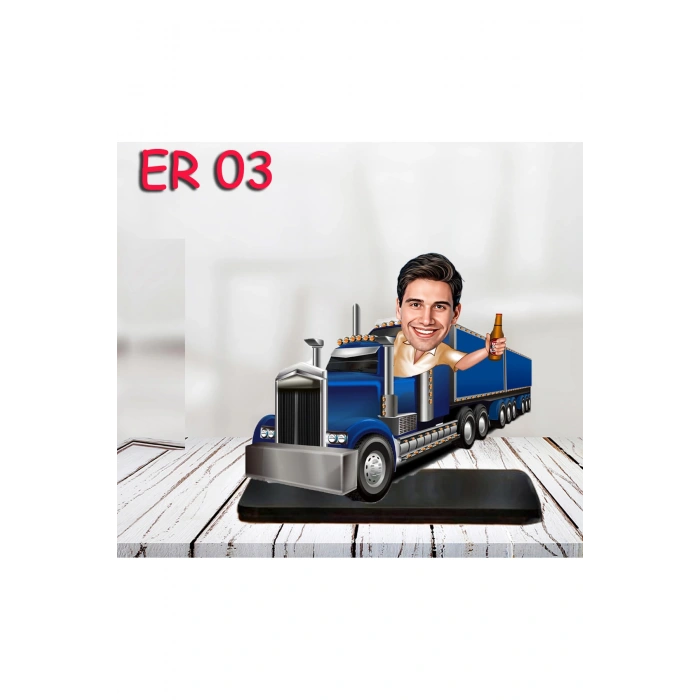 Kişiye Özel Ahşap Biblo - Araç Kullanan Erkek Karikatür Biblo 3