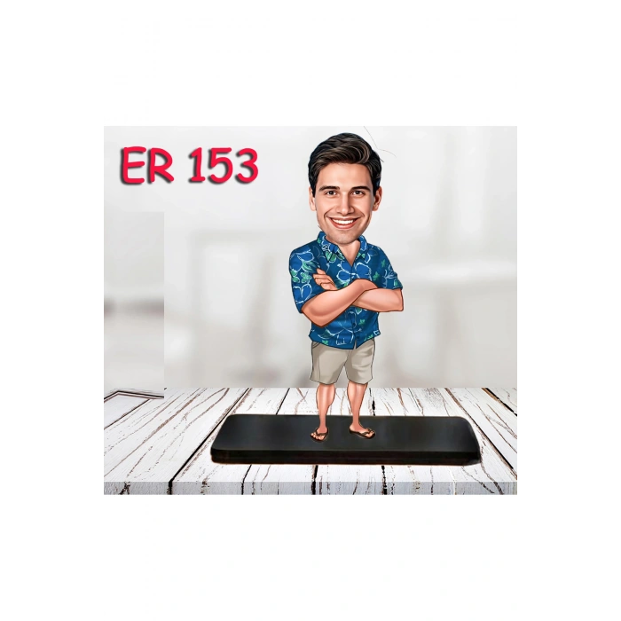 Kişiye Özel Ahşap Biblo - Erkek Karikatür Biblo - Erkek Biblo 18