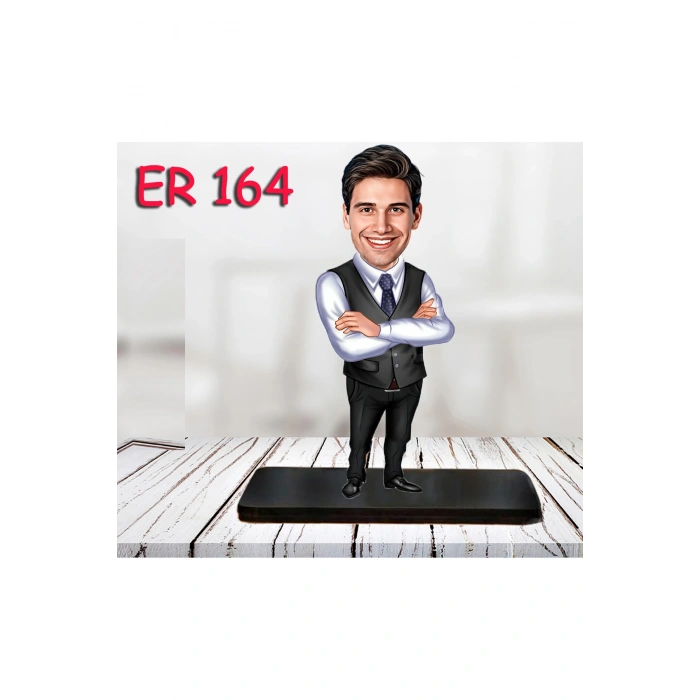 Kişiye Özel Ahşap Biblo - Erkek Karikatür Biblo - Erkek Biblo 29