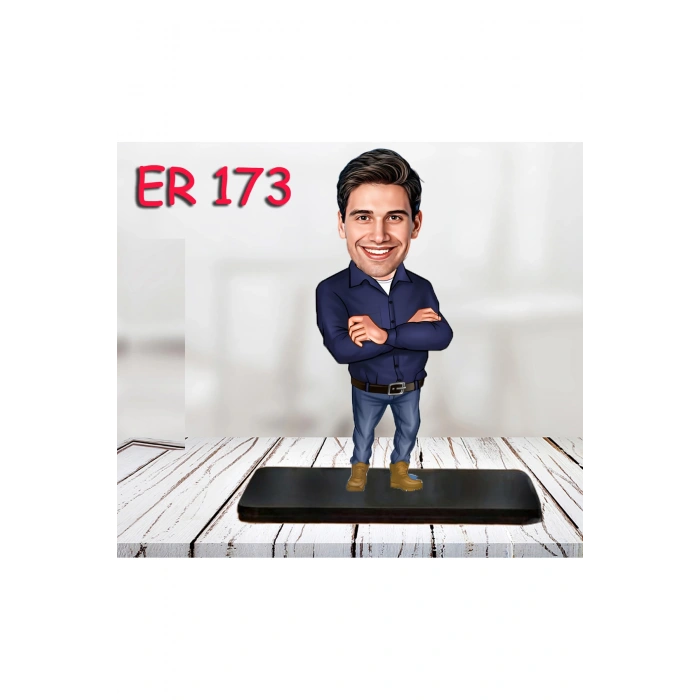 Kişiye Özel Ahşap Biblo - Erkek Karikatür Biblo - Erkek Biblo 38