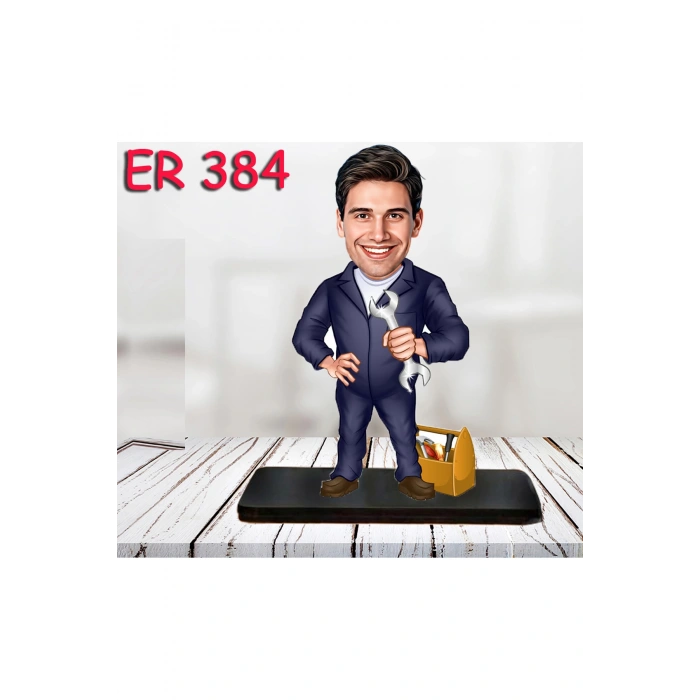 Kişiye Özel Ahşap Biblo - Erkek Meslek Karikatür Biblo 24