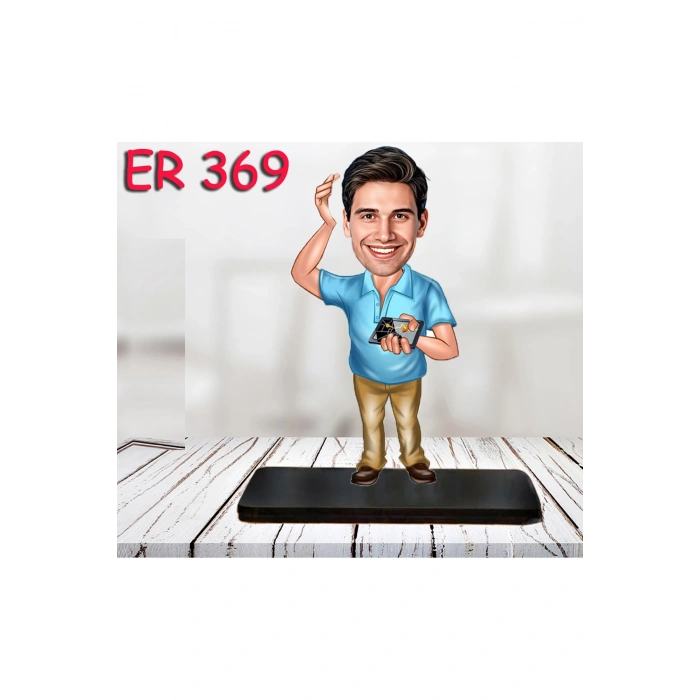 Kişiye Özel Ahşap Biblo - Erkek Meslek Karikatür Biblo 9