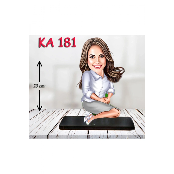 Kişiye Özel Ahşap Biblo - Kadın Karikatür Biblo - Kadın Biblo 39