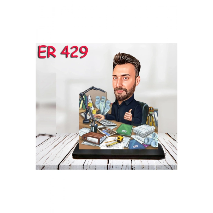 Kişiye Özel Ahşap Biblo - Erkek Meslek Karikatür Biblo 69