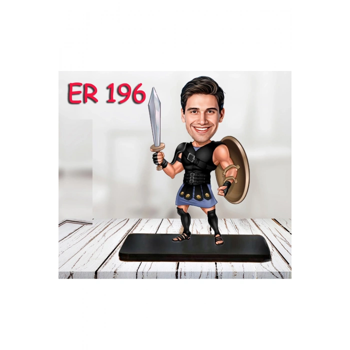 Kişiye Özel Ahşap Biblo - Kahraman Erkek Karikatür Biblo