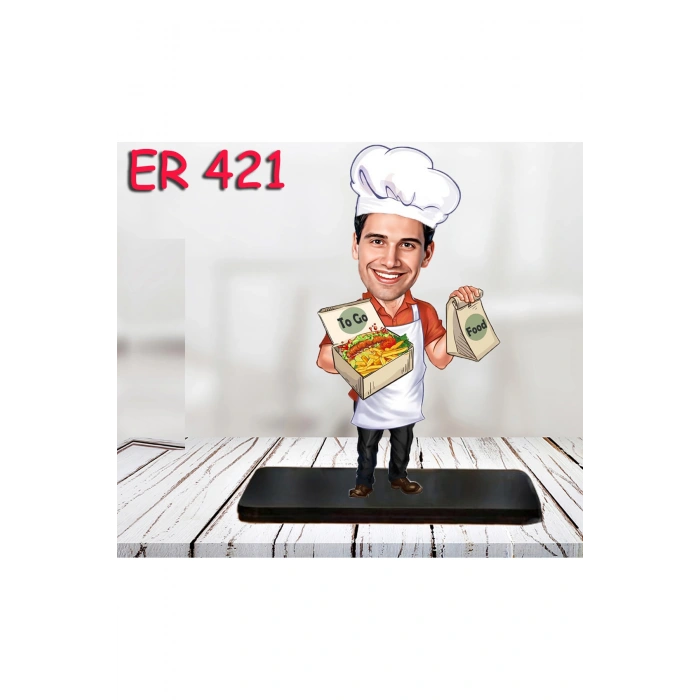 Kişiye Özel Ahşap Biblo - Erkek Meslek Karikatür Biblo 61