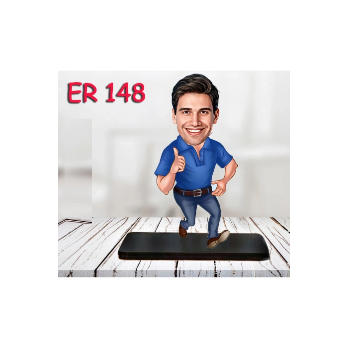 Kişiye Özel Ahşap Biblo - Erkek Karikatür Biblo - Erkek Biblo 13