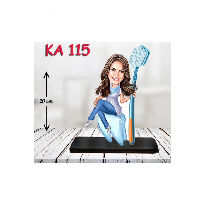 Kişiye Özel Ahşap Biblo - Sağlıkçı Kadın Karikatür Biblo - Doktor Biblo 7