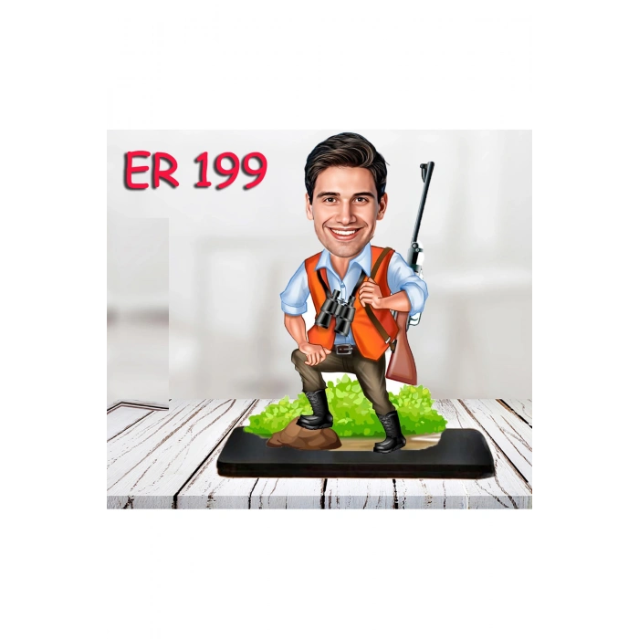 Kişiye Özel Ahşap Biblo - Kahraman Erkek Karikatür Biblo 4