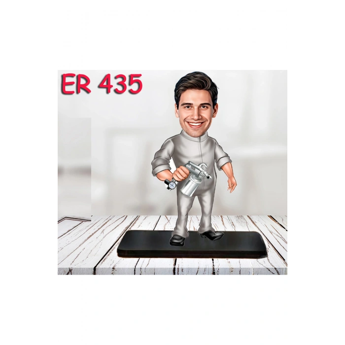 Kişiye Özel Ahşap Biblo - Erkek Meslek Karikatür Biblo 75